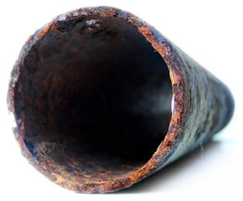 A before image of a pipe relining